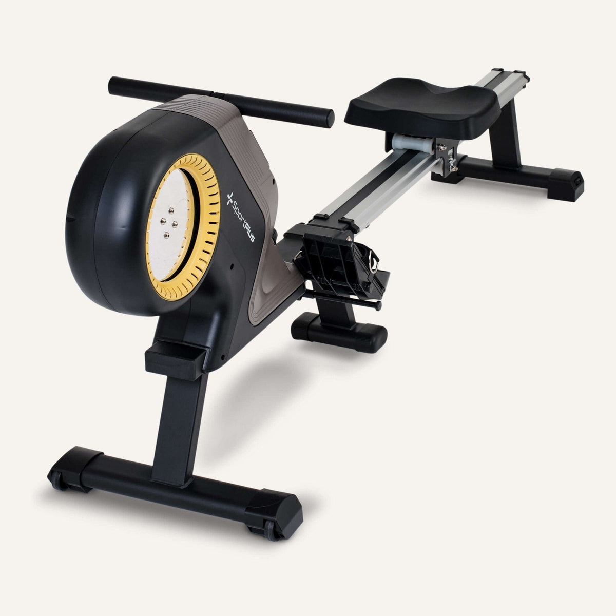 DESIGN Rudergerät für zuhause mit 8 Stufen SP-MR-1300 SportPlus Black/Sun 